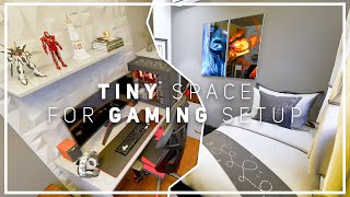 SMALL GAMING ROOM SETUP WITH BED  SMALL BEDROOM MAKEOVER GAMING AREA [upl. by Ahsitram222]