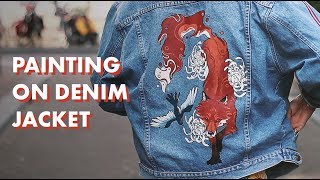 I Custom Painted My Denim Jacket [upl. by Elinnet244]