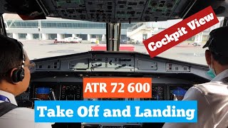 ATR 72 600 Take Off and Landing  Cockpit View [upl. by Gebler625]