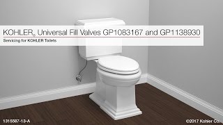 KOHLER Universal Fill Valve Replacement Instructions GP1138930 and GP1083167 [upl. by Yeslah]