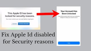 Apple account disabled for security reasons fix Apple id locked fix 2021 [upl. by Gora]