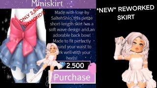 NEW REWORKED MINI SKIRT Roblox Royale High [upl. by Atteyram]