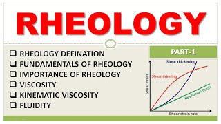 RHEOLOGY  PHYSICAL PHARMACY  PART1  VISCOSITY  FLUIDITY [upl. by Lotta]