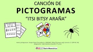 ITSI BITSI ARAÑA 🕷🌧🌦adaptación con PICTOGRAMAS en español  La araña vino la lluvia y se la llevó [upl. by Nyleek495]