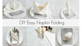 EASY Napkin Folding Tutorials for beginners [upl. by Lenroc]