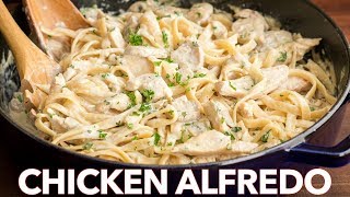 Chicken Fettuccine Alfredo Recipe  Easy Dinner [upl. by Lairret]