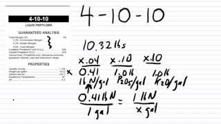 Basic Liquid Fertilizer Label Calculations [upl. by Noremac]