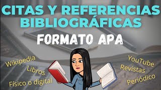 Citas y referencias bibliográficas APA ¿Wikipedia [upl. by Ednyl]