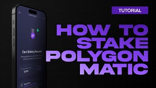 How to Stake Polygon MATIC  Polygon Staking Tutorial [upl. by Georgy]