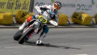 Supermoto Drifts Jumps amp Crashes  iDM St Wendel 2016 [upl. by Varipapa554]