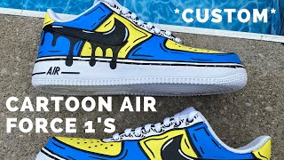 Custom CARTOON Air Force 1s 🎨 [upl. by Ahsiet]