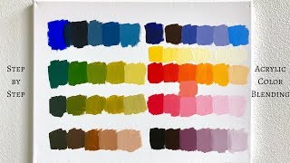 PRIMARY COLORS ONLY Acrylic Color Mixing Tutorial ColorByFeliks [upl. by Eilah629]