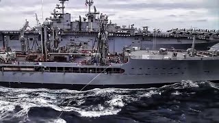 Double Underway Replenishment • US Navy [upl. by Imehon440]