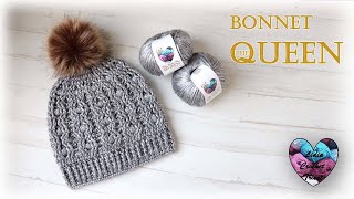 Bonnet The Queen  tutoriel crochet by quotLidia Crochet Tricotquot [upl. by Ynehpets]