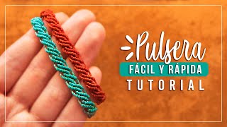 Cómo hacer pulsera de hilo fácil y rápida 3✨ Paso a Paso  DIY Macrame Friendship Bracelet [upl. by Perry]