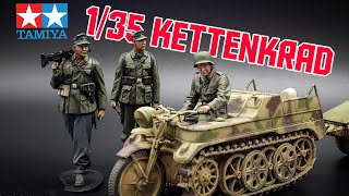 Tamiya 135 Kettenkraftrad and Figures  New Tool  Full Build [upl. by Labinnah]