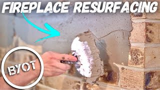 DIY Fireplace Makeover  How To Resurface A Fireplace [upl. by Aduhey]