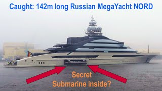 MegaYacht NORD reveals a secret  hatch opening shows a boat inside [upl. by Icyaj702]