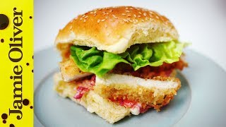 Crunchy Chicken Schnitzel Burger  Aaron Craze [upl. by Enitnelav]