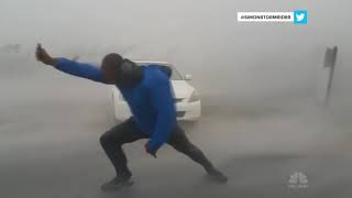 Storm Chaser Battles Hurricane Irma’s Powerful Winds  NBC News [upl. by Aicissej]