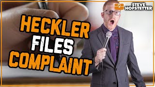 Heckler threatens to file a complaint  Steve Hofstetter [upl. by Nuahsel]