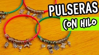 Cómo hacer Pulseras de Hilo Fáciles  con Dijes  Pulseras de Moda DIY  Catwalk [upl. by Nagaek]