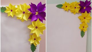 DIY Flower Decoration  Border Decoration  Paper Flowers  Home Decor Ideas  Buddys Art [upl. by Cul]