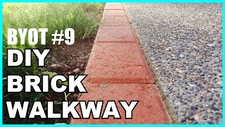 DIY BRICK WALKWAY  HOW TO INSTALL ACCENT PAVERS [upl. by Eran256]