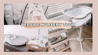 BEDSIDE NURSERY TOUR Diaper Cart amp Newborn Organization [upl. by Lara]