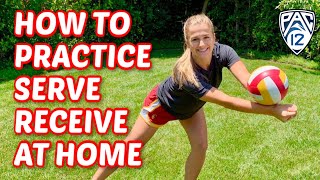 At Home Serve Receive Volleyball Drill  USC Libero Victoria Garrick [upl. by Meisel]