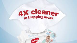 Huggies® Baby Wipes – Cleans More with Just 1 Wipe [upl. by Siblee]