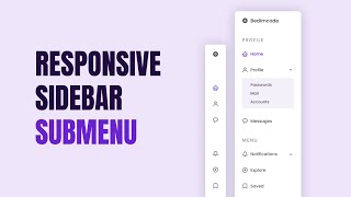 Responsive Sidebar Menu With SubMenu Using HTML CSS And JavaScript [upl. by Kalinda]