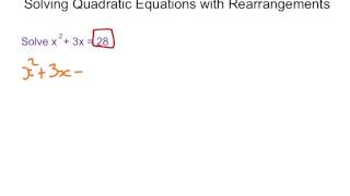 Solving Quadratic Equations by Rearranging [upl. by Relyks]