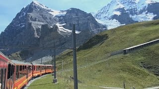 Jungfraujoch Kleine Scheidegg  Eigergletscher  Eigerwand  Eismeer [upl. by Auoh]