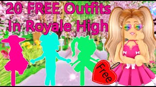 20 FREE Outfits In Royale High  Royale High Outfit Ideas [upl. by Eenehs624]