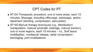 Overview of PT CPT Codes and BIlling [upl. by Nednarb]