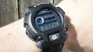 Casio GSHOCK DW9052 how to set time and alarm [upl. by Noyart]