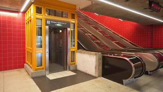 Sweden Stockholm Norsborg subway station Metro 1X elevator 1X inclined elevator [upl. by Traweek916]