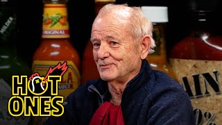 Bill Murray Doesn’t Flinch While Eating Spicy Wings  Hot Ones [upl. by Stimson38]