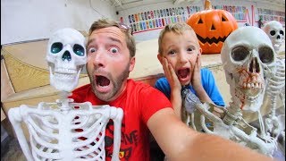 Father amp Son BUILD A HAUNTED SKATEPARK [upl. by Ydurt]