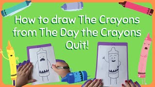 How to draw The Crayons from The Day the Crayons Quit by Drew Daywalt [upl. by Htor]