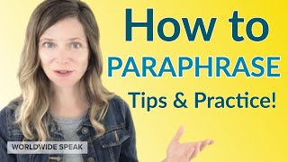 How to Paraphrase  Tips amp Practice  English Writing Skills [upl. by Weismann]