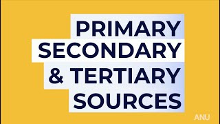 Primary Secondary and Tertiary Sources [upl. by Eenar]