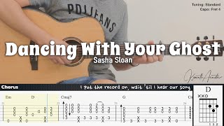 Dancing With Your Ghost  Sasha Sloan  Fingerstyle Guitar  TAB  Chords  Lyrics [upl. by Nnylear]