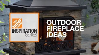 Outdoor Fireplace Ideas  The Home Depot [upl. by Enyawad733]