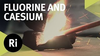 Reacting Fluorine with Caesium  First Time on Camera [upl. by Eelannej584]