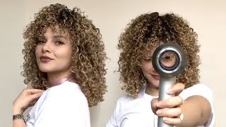 HOW TO DIFFUSE CURLY HAIR WITHOUT FRIZZ [upl. by Barkley]