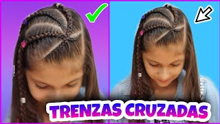 🚨 TRENZAS PEGADAS fáciles de hacer 👧  Easy hairstyles 🦄 WILVITA 💕 [upl. by Onibag]