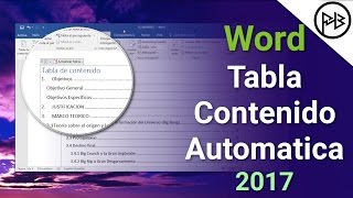 5 Pasos Crear tabla de contenido AUTOMÁTICA en Cualquier Word 2017 [upl. by Eliott641]