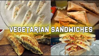 4 Easy Vegetarian Sandwiches  Sandwich recipes [upl. by Zink]